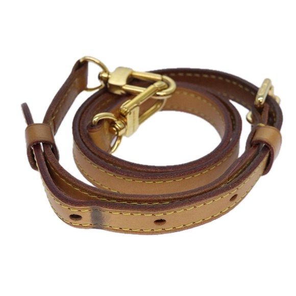LOUIS VUITTON Adjustable Shoulder Strap Leather Beige